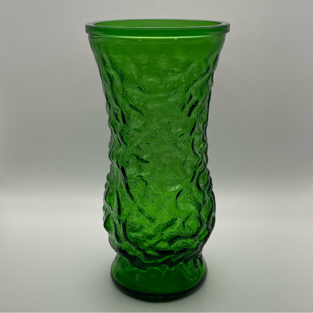 Vintage Hoosier Green Glass Vase